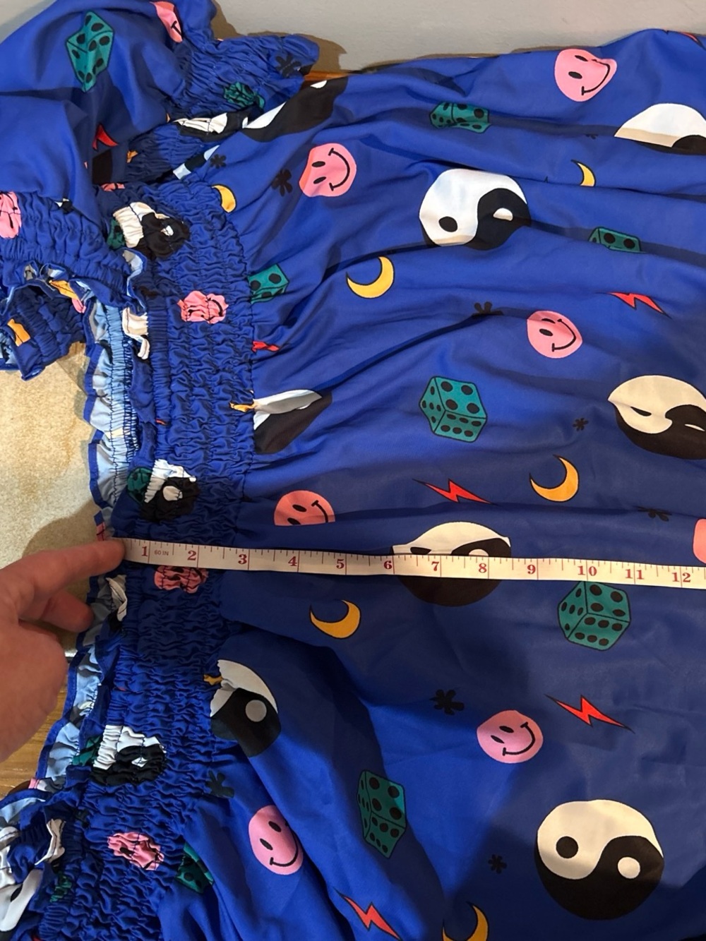Dressed in LALA Blue Yin-Yang & Smiley Dress - Picture 4 of 6